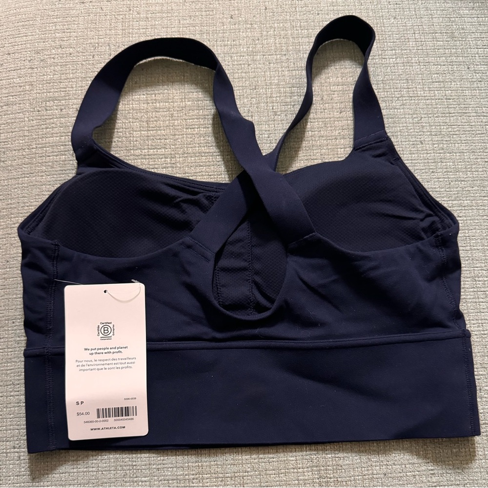 Athleta Blue Sports Bra Seamless Supportive Design